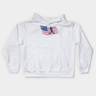 Vintage American Flag Baseball Kids Hoodie